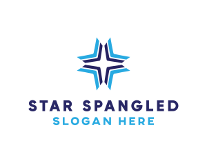 Blue Arrow Star logo design