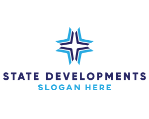 Blue Arrow Star logo design