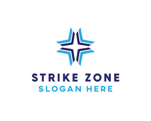 Blue Arrow Star logo design