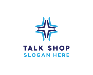 Blue Arrow Star logo design