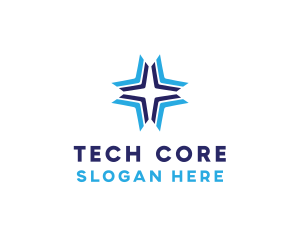 Blue Arrow Star logo design