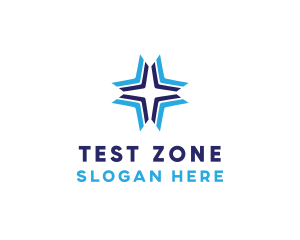 Blue Arrow Star logo design