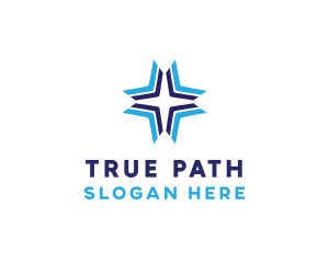 Blue Arrow Star logo design