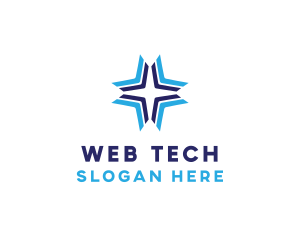 Blue Arrow Star logo design