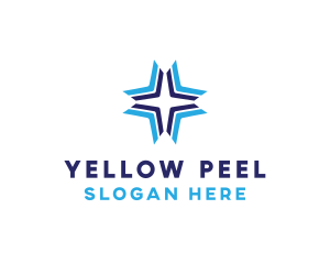 Blue Arrow Star logo design