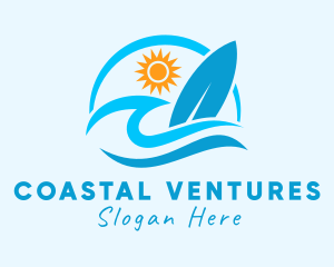 Summer Vacation Surfing logo design