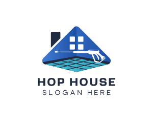 Tiles House Pressure Washer logo design