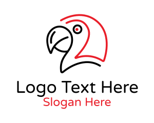 Minimalist Scary Parrot  Logo