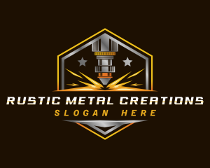 Laser Machine Metalworks logo design