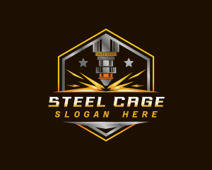 Laser Machine Metalworks logo design