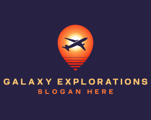 Travel Plane Sunset logo design