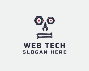 Wrench Bolt Robot logo design