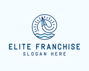 Plane Ocean Travel Letter E logo design