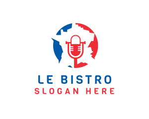 France Microphone Broadcast  logo design