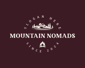 Camping Mountain Adventure logo design