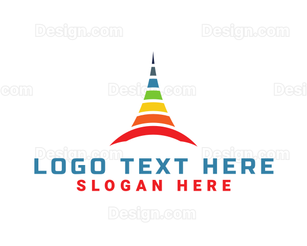 Colorful Cone Tower Logo