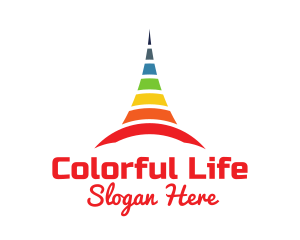 Colorful Cone Tower logo design