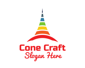 Colorful Cone Tower logo design