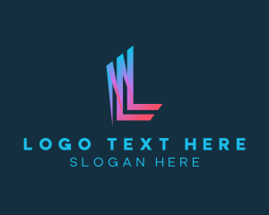 3D Gradient Letter L logo