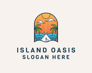 Island Tourist Vacation logo design