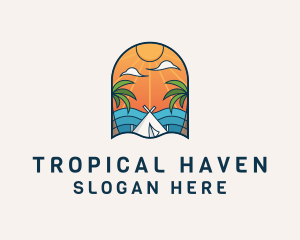 Island Tourist Vacation logo design