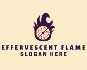 Glitch Pizza Flame logo design