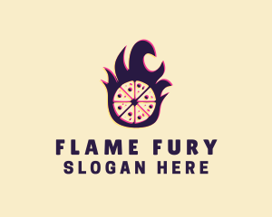 Glitch Pizza Flame logo design