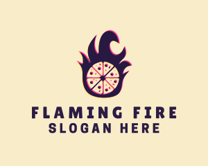Glitch Pizza Flame logo design