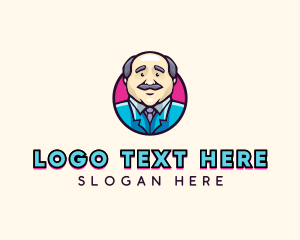 Old Man Businessman  logo