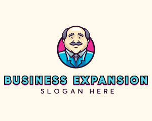 Old Man Businessman  logo