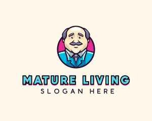 Old Man Businessman  logo design