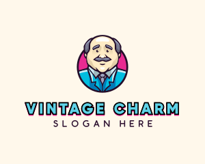 Old Man Businessman  logo design