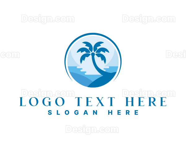 Palm Tree Beach Logo