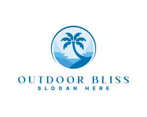 Palm Tree Beach logo design