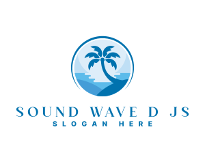 Palm Tree Beach logo design