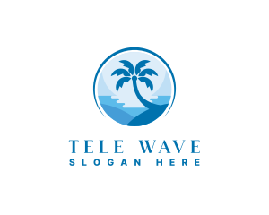 Palm Tree Beach logo design