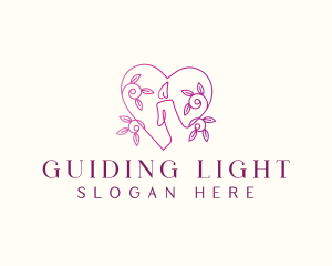 Candle Heart Plant logo design