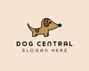 Dachshund Pup Dog  logo design