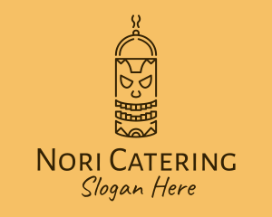 Totem Pole Cooking Outline logo design