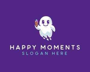 Ghost Floating Ice Cream logo design