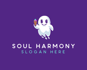 Ghost Floating Ice Cream logo design