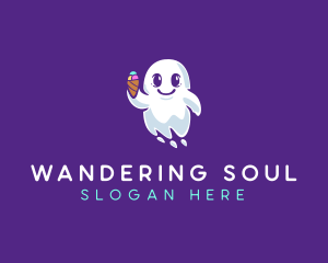 Ghost Floating Ice Cream logo design