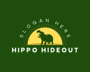 Hippo Conservation Wildlife logo design