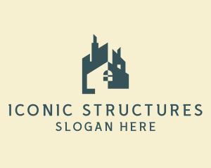 Geometric City Structure  logo design