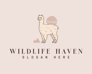 Wildlife Alpaca Llama logo design