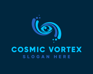 Modern Cyber Eye Vortex logo design