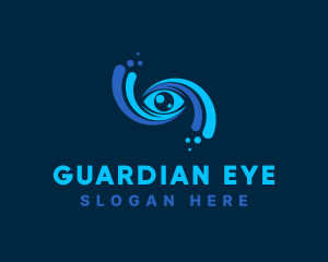 Modern Cyber Eye Vortex logo design