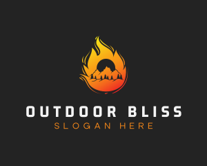 Flame Mountain Climbing logo design