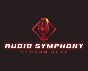 Audio Microphone Podcast  logo design