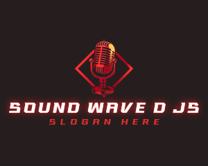 Audio Microphone Podcast  logo design